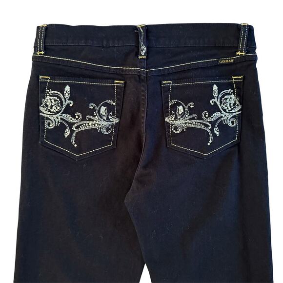 Lawman Jeans Women’s 9/10 L Long Black Gold Embellished Rodeo Western 1036 - Picture 13 of 15